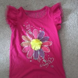 Pink shirt with flower